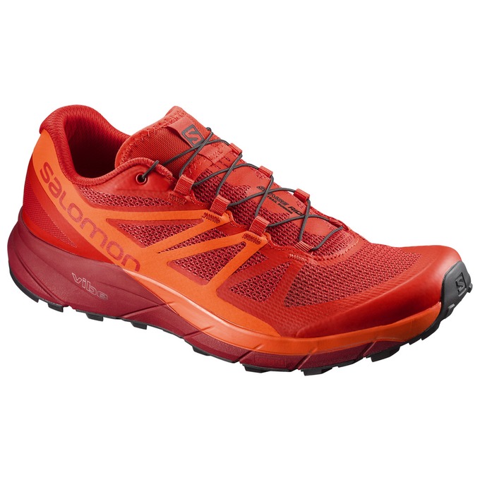 Salomon SENSE RIDE Zapatillas Trail Running Hombre - Rojas Oscuro / Naranjas - Colombia (79142-ZTIA)